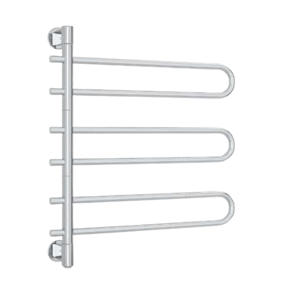 Thermogroup Straight Round Swivel Heated Towel Rail 675mm Polished Stainless Steel