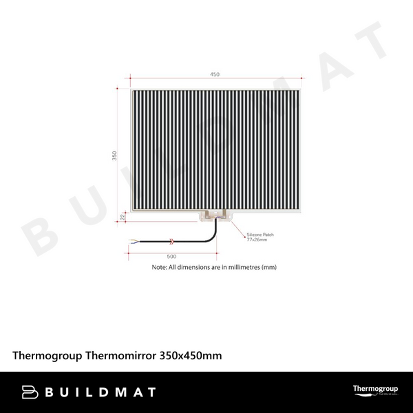 Thermogroup Thermomirror Demister Pad 350x450mm 38W