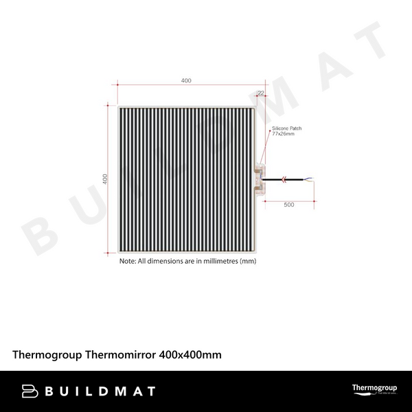 Thermogroup Thermomirror Demister Pad 400x400mm 30W