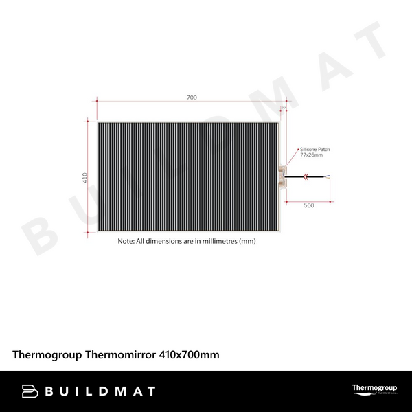 Thermogroup Thermomirror Demister Pad 410x700mm 60W