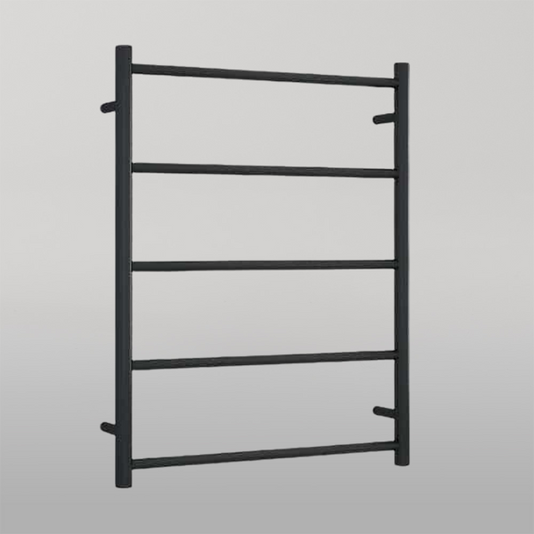 Thermogroup Straight Round Ladder Towel Rail Matte Black