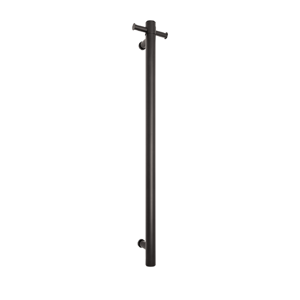 Thermogroup Round Non-Heated Vertical Single Towel Rail Matte Black