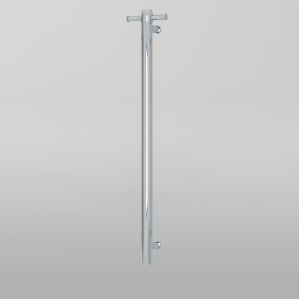Thermogroup Round Non-Heated Vertical Single Towel Rail Polished Stainless Steel