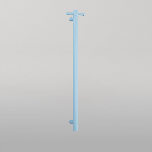 Thermogroup Horizon Blue Straight Round Vertical Single Heated Towel Rail Horizon Blue Pastel
