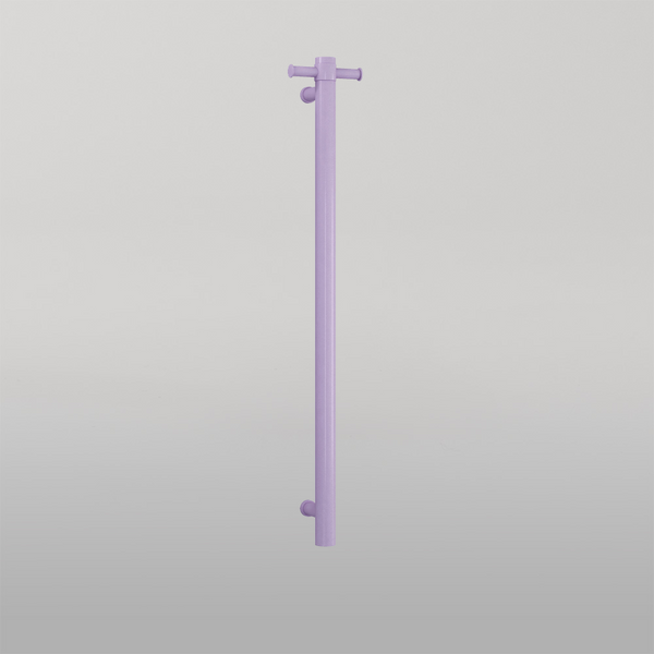 Thermogroup Lilac Satin Straight Round Vertical Single Heated Towel Rail Lilac Satin Pastel