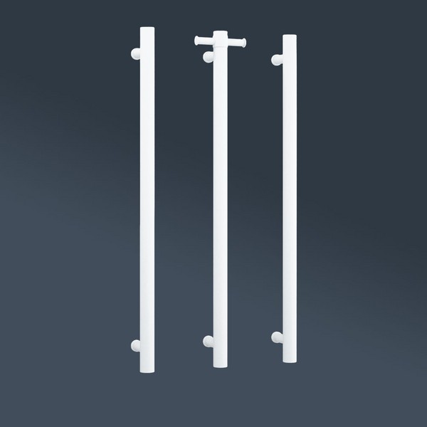 Thermogroup Round 12Volt Vertical Single 26 Watts Heated Rail Matt White