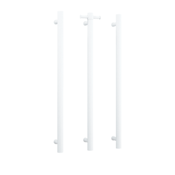 Thermogroup Round 12Volt Vertical Single 26 Watts Heated Rail Matt White