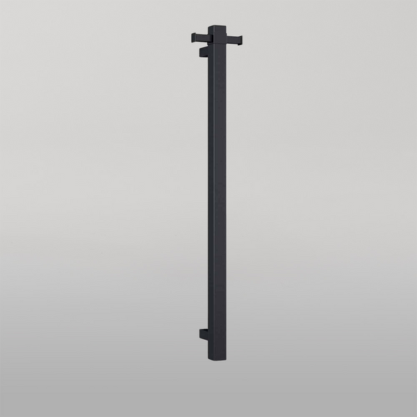 Thermogroup Square Vertical Single Bar Heated Towel Rail Matte Black