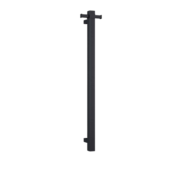 Thermogroup Square Vertical Single Bar Heated Towel Rail Matte Black