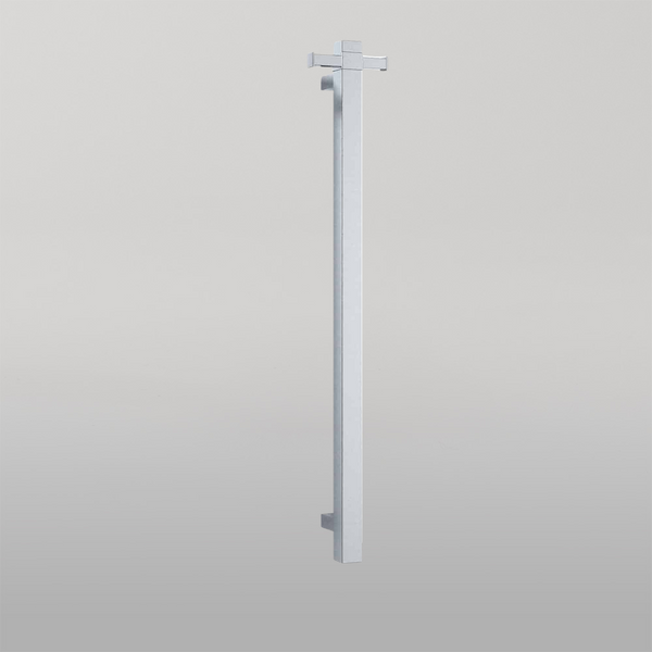 Thermogroup Square Vertical Single Bar Heated Towel Rail Polished Stainless Steel