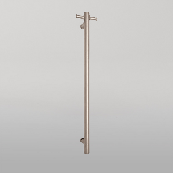 Thermogroup Brushed Round 240Volt Vertical Single Heated Rail Brushed Stainless Steel