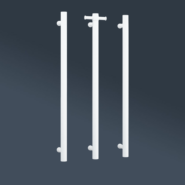 Thermogroup Round 240Volt Vertical Single 22Watts Heated Rail Matt White