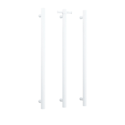 Thermogroup Round 240Volt Vertical Single 22Watts Heated Rail Matt White