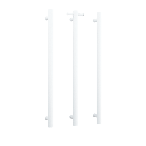 Thermogroup Round 240Volt Vertical Single 22Watts Heated Rail Matt White