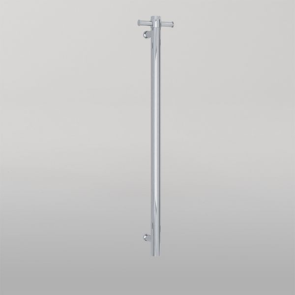Thermogroup Round 240Volt Vertical Single Heated Towel Rail Polished Stainless Steel