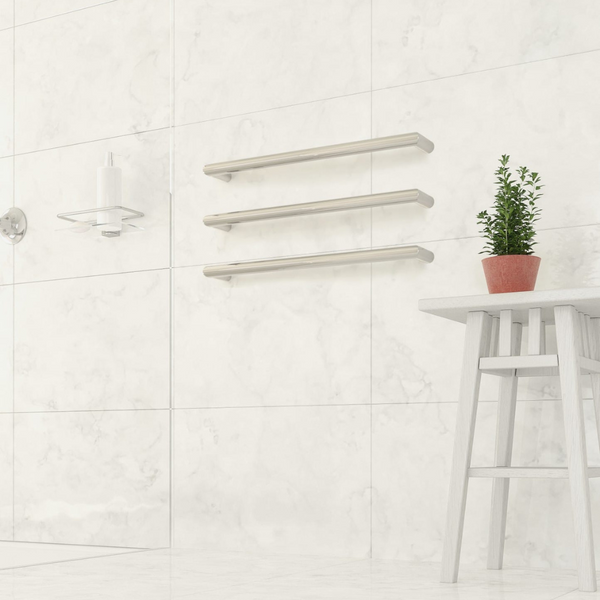 Thermogroup Round Single Bar Heated Towel Rail Polished Stainless Steel