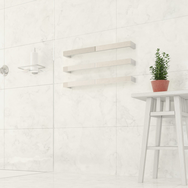 Thermogroup Square Single Bar Heated Towel Rail Polished Stainless Steel