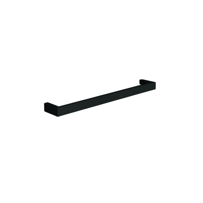 Square Single Bar Heated Towel Rail Matte Black