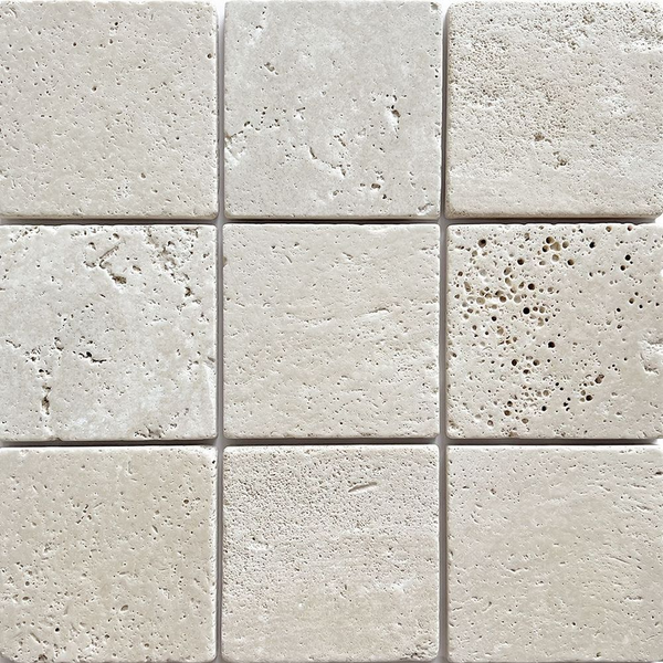 Tiles Fossil Beige Travertine Tumbled 100 x 100mm
