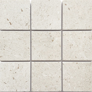 Tiles Fossil White Limestone Tumbled 100 x 100mm