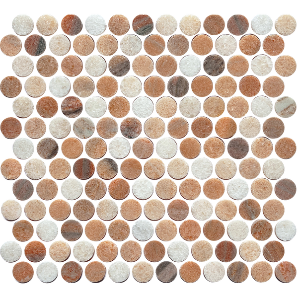 Tiles Callisto Rosa Portogallo Penny Round Honed 23 x 23mm