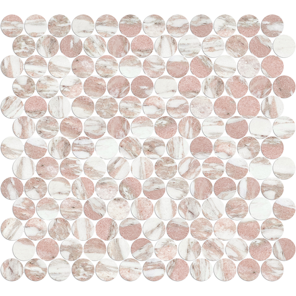 Tiles Callisto Norwegian Pink Penny Round Honed 23 x 23mm