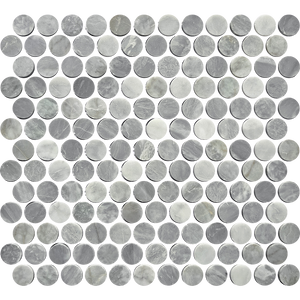 Tiles Callisto Carrara Grey Penny Round Honed 23 x 23mm