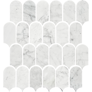 Tiles Callisto Carrara White Feather Honed 50 x 103mm