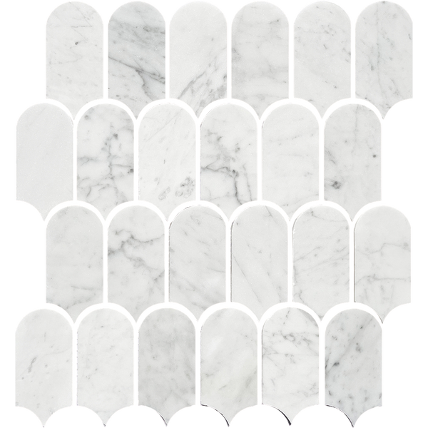 Tiles Callisto Carrara White Feather Honed 50 x 103mm