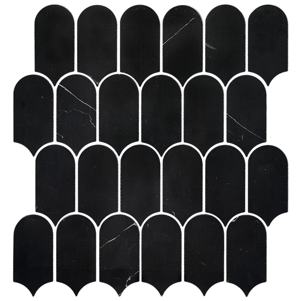 Tiles Callisto Nero Marquina Feather Honed 50 x 103mm