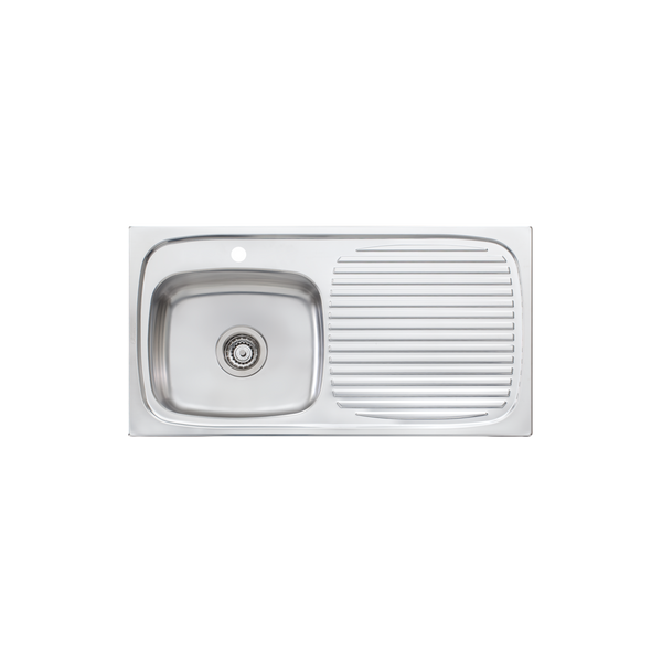 Oliveri Ultraform Single Bowl Sink With Right Drainboard Stainless Steel