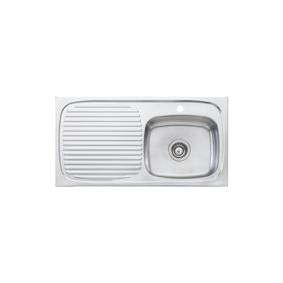 Oliveri Ultraform Single Bowl Sink With Left Drainboard Stainless Steel
