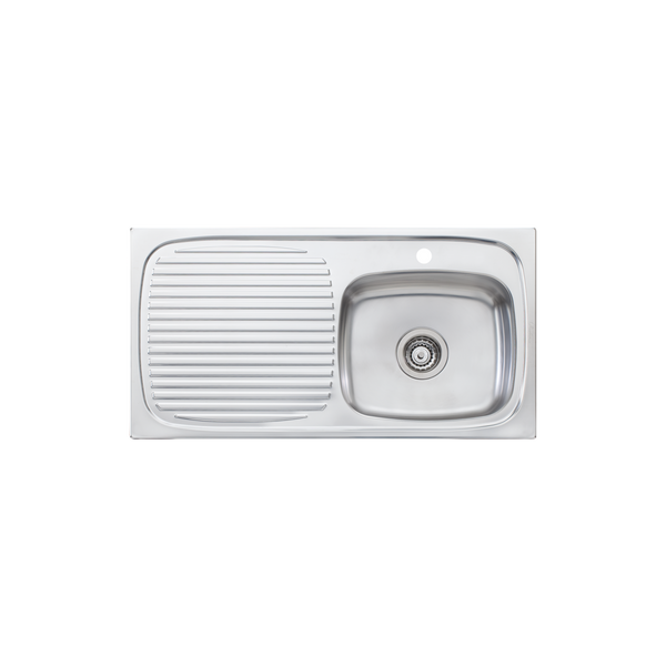 Oliveri Ultraform Single Bowl Sink With Left Drainboard Stainless Steel
