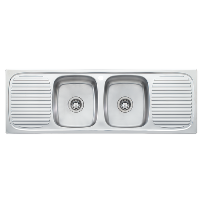 Oliveri Ultraform Double Bowl Sink With Double Drainer Stainless Steel