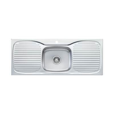 Oliveri Ultraform Single Bowl Sink With Double Drainer Stainless Steel