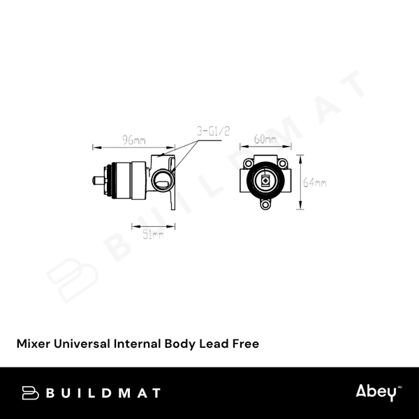 Abey Mixer Universal Internal Body Lead Free