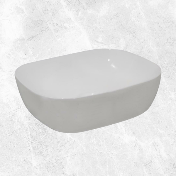 Argent Evoke 500 Rectangular Vessel Basin (No Taphole) Gloss White