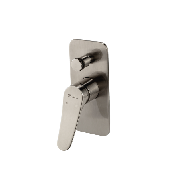 Oliveri Verona Wall Mixer With Diverter (Trim Kit Only) Brushed Nickel