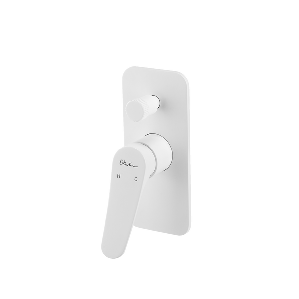 Oliveri Verona Wall Mixer With Diverter (Trim Kit Only) White