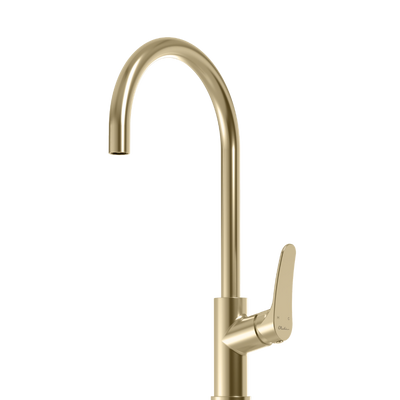 Oliveri Verona Goose Neck Mixer Classic Gold Lead Free