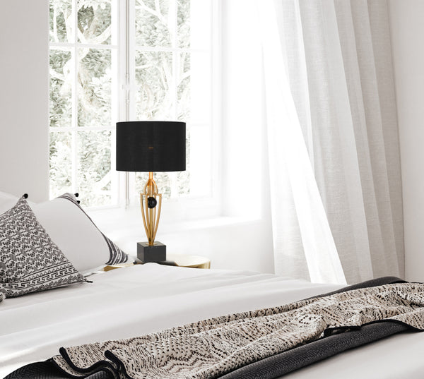 Telbix Vardo Table Lamp Black Antique Gold