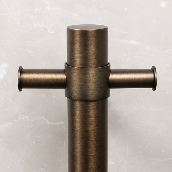 Alma Vincent Vertical Heated Towel Rail Brushed Vintage Antique Brass