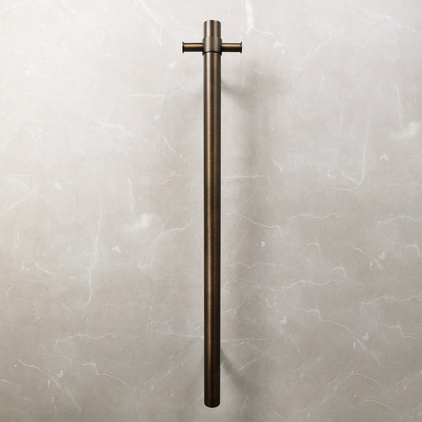 Alma Vincent Vertical Heated Towel Rail Brushed Vintage Antique Brass