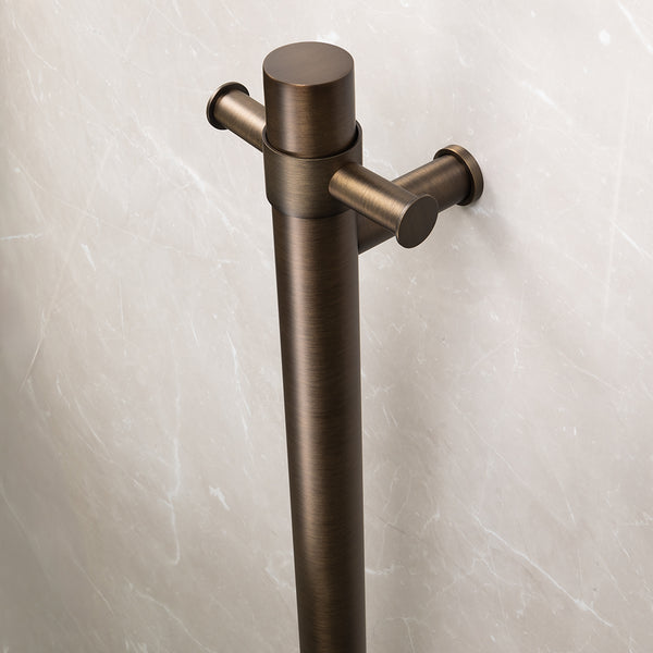 Alma Vincent Vertical Heated Towel Rail Brushed Vintage Antique Brass