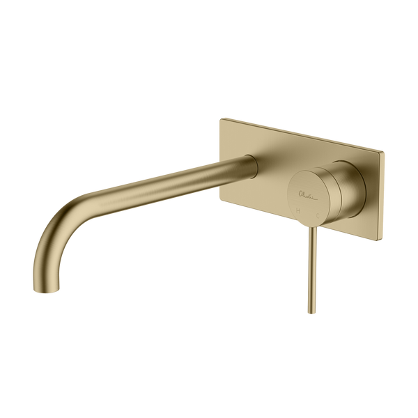 Oliveri Venice Curved Wall Mixer Set Classic Gold