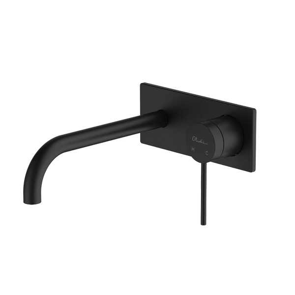 Oliveri Venice Curved Wall Mixer Set Matte Black