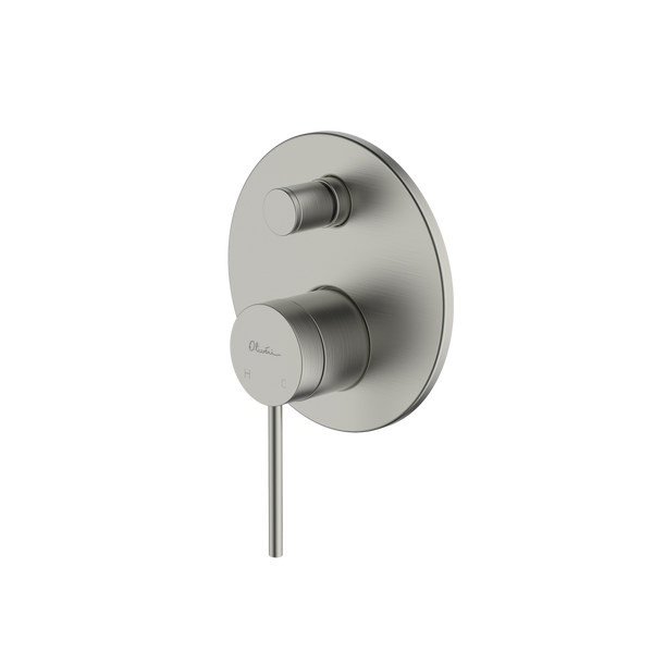Oliveri Venice Wall Mixer With Diverter Brushed Nickel