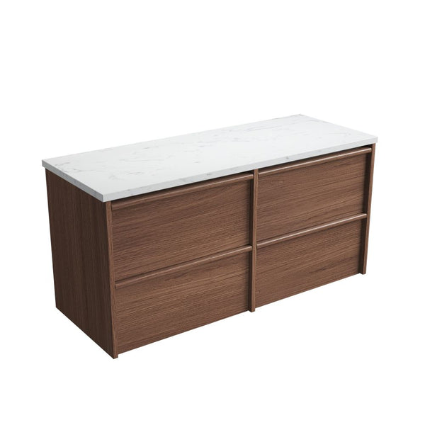 Aulic Venetta Framed Wall Hung 1200mm Vanity Walnut
