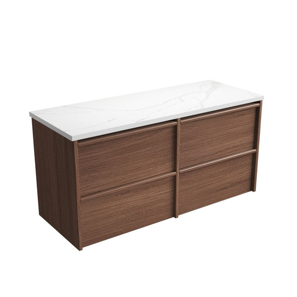 Aulic Venetta Framed Wall Hung 1200mm Vanity Walnut