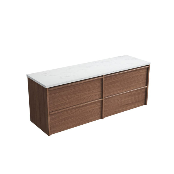 Aulic Venetta Framed Wall Hung 1500mm Vanity Walnut